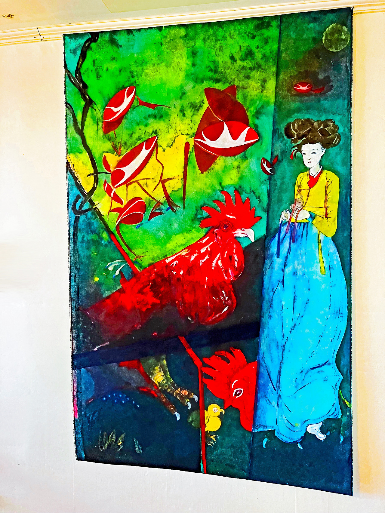 Louis, Chul-joo Choi, a morning glory woman-2 113X180 cm, acrylic and composite materials on cloth, 2023.jpg