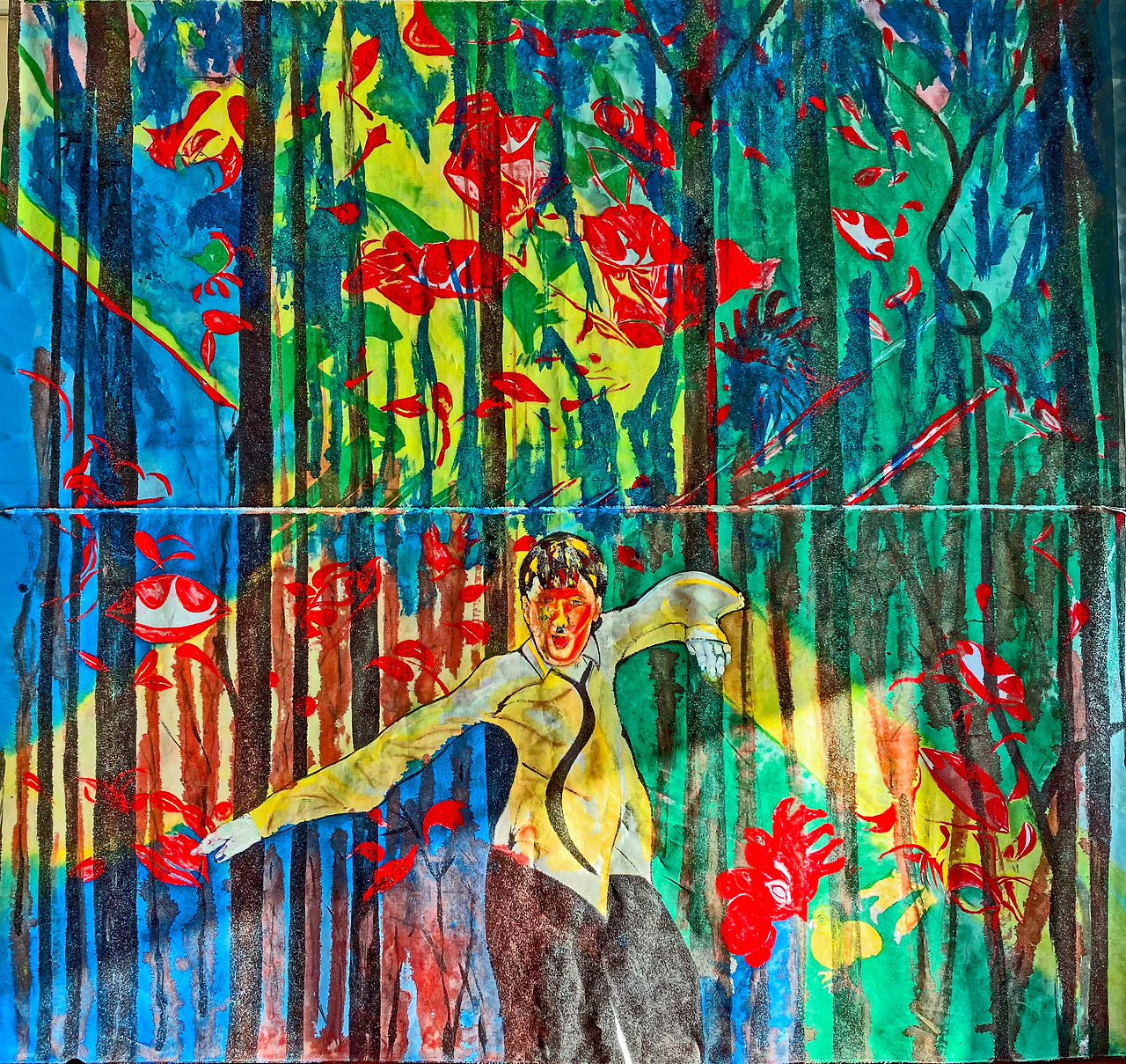 Louis Chul-joo Choi, morning glory window 2024-1-back, 223X227cm, acrylic and composite materials on cloth, 2024.jpg