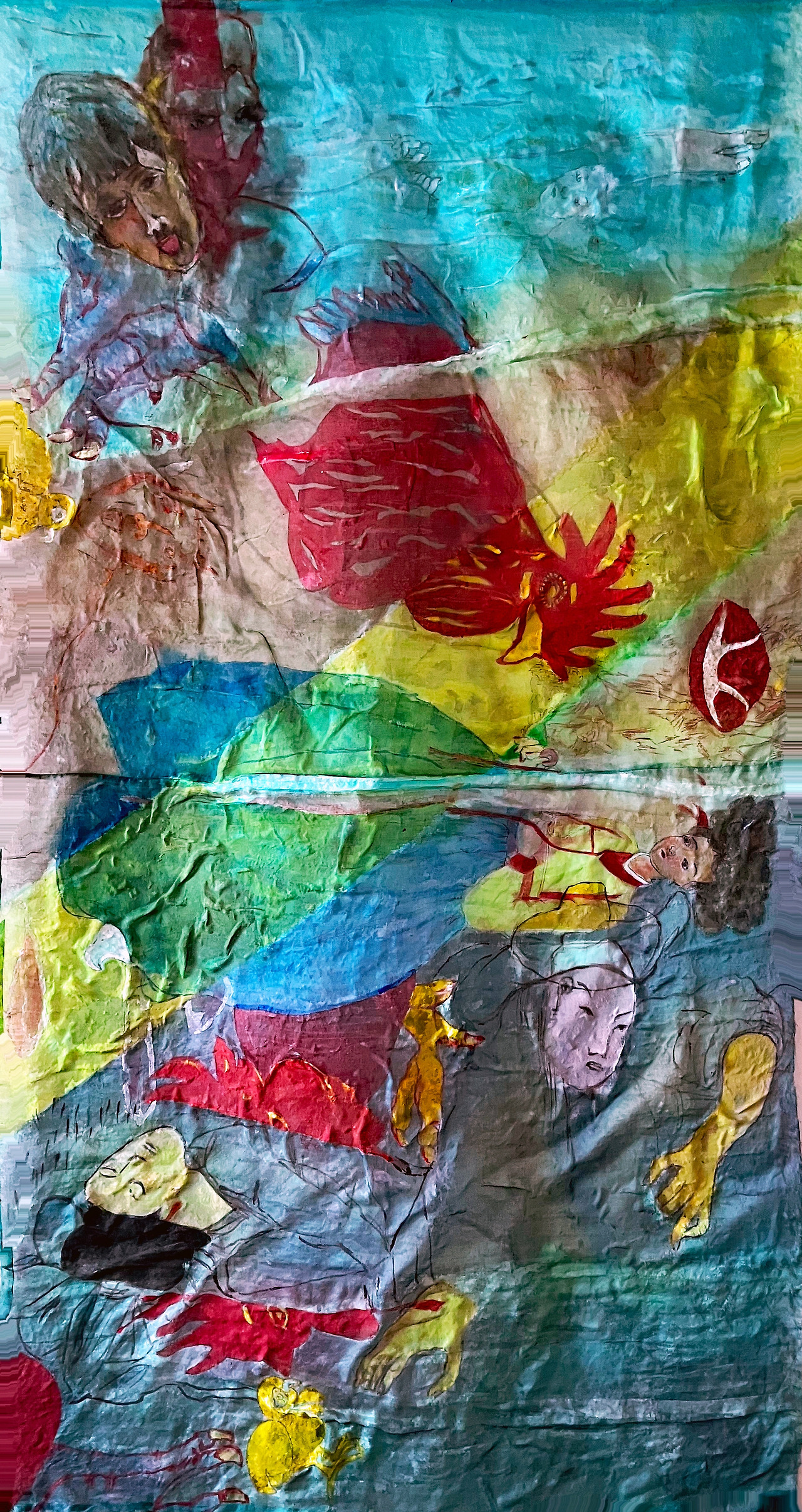 Louis Chul-joo Choi, morning glory 2025-3-Symbolic representation grammar generated by reversible shades of light, 114X210cm, acrylic and composite materials on cloth, 2025.jpg