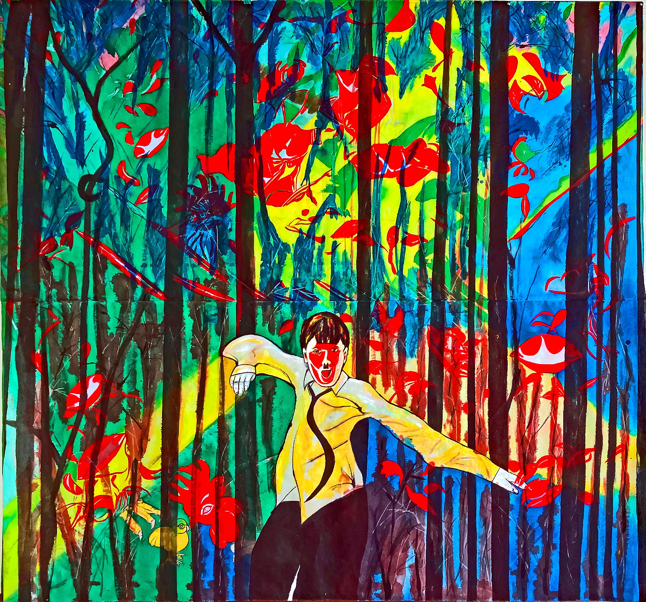 Louis Chul-joo Choi, morning glory window 2024-1, 223X227cm, acrylic and composite materials on cloth, 2024.jpg