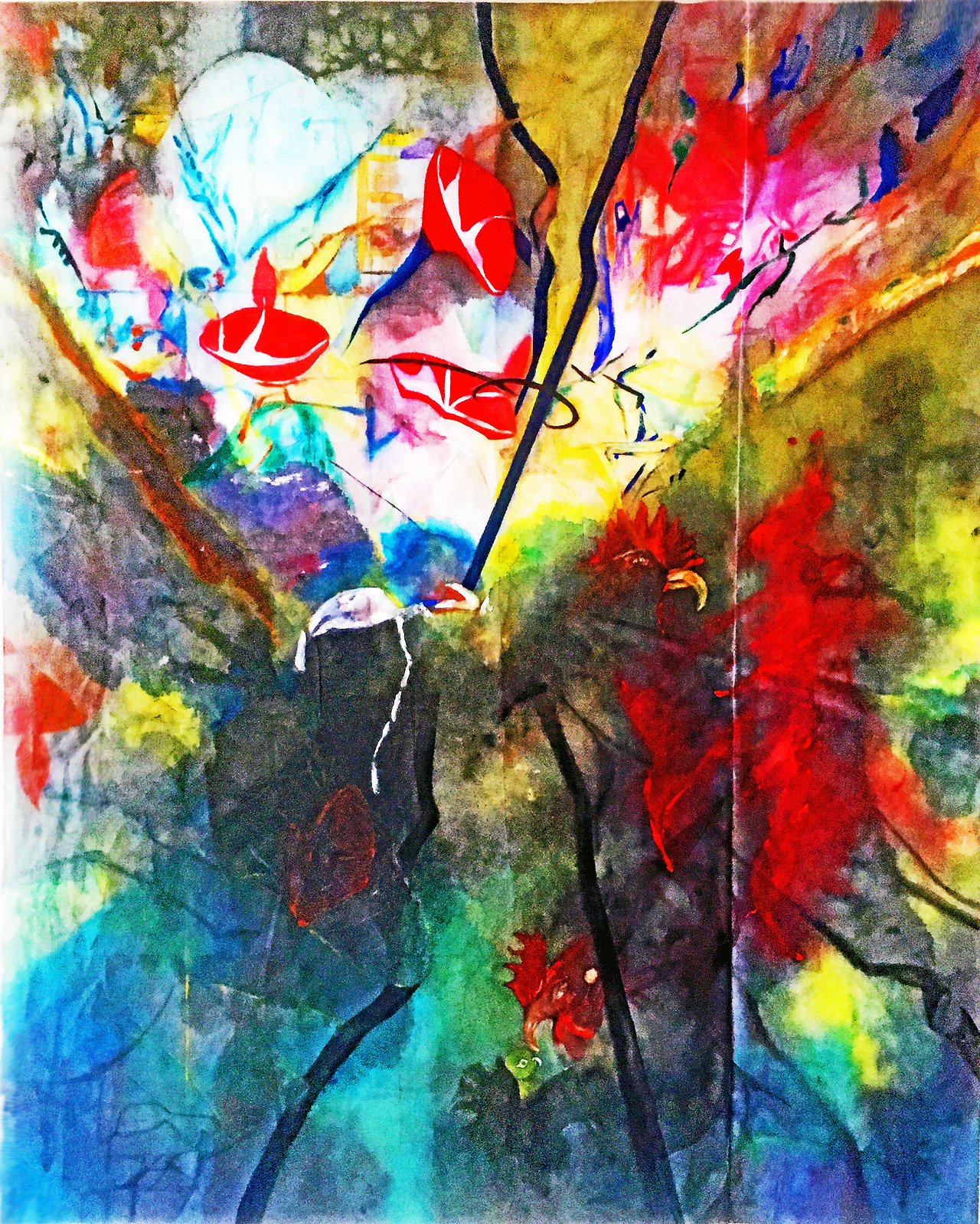 Louis Chul-joo Choi, morning glory 2022-h, 149X185cm, acrylic and composite materials on cloth, 2022.jpg