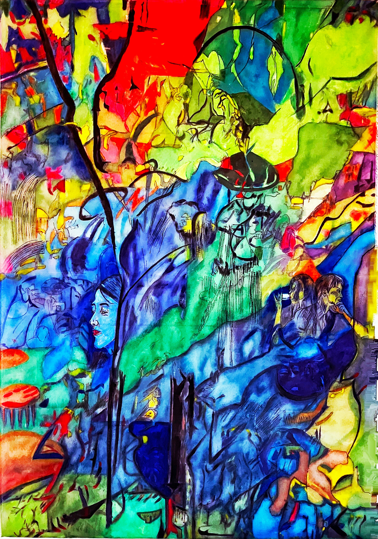 Louis Chul-joo Choi, morning glory-A couple's world set in the 'morning glory' of Desire-rendering, 112X162cm, acrylic and composite materials on cloth, 2024.jpg