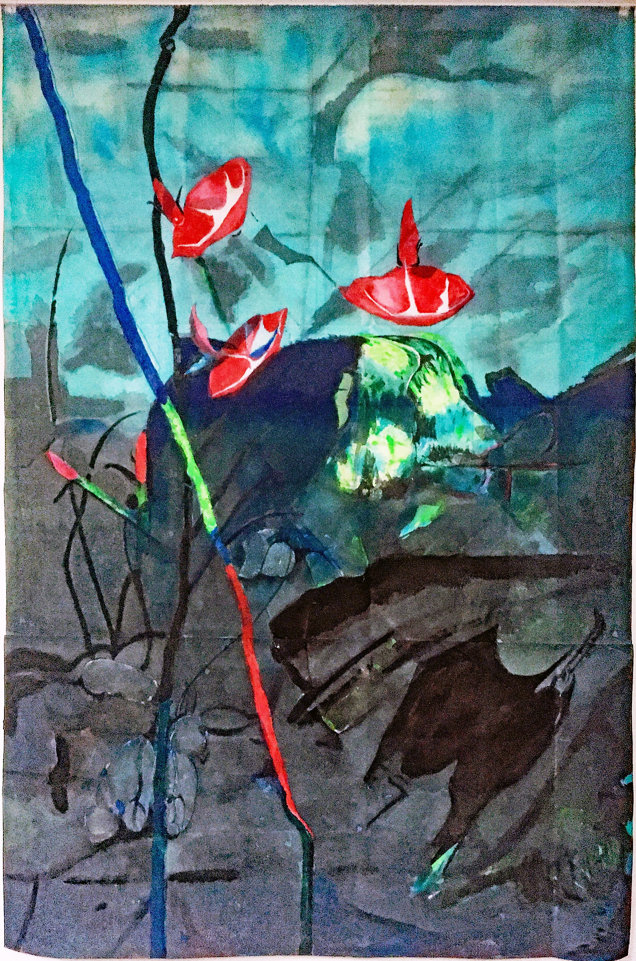 Chul-joo Choi, morning glory 2021-e-1, 114X169cm, acrylic and composite materials on cloth, 2021.jpg