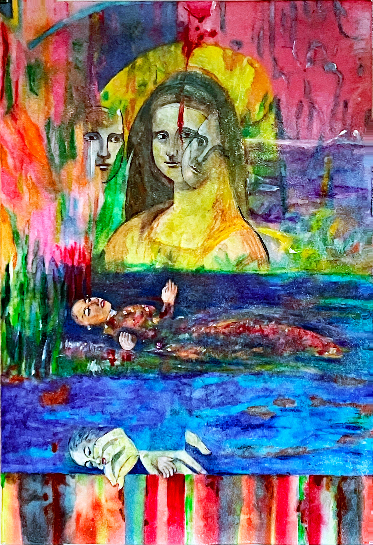 Louis Choi Chul-joo, a portrait of a mirror reflecting its desire on the window, 113X165cm, acrylic and composite materials on cloth, 2025.jpg