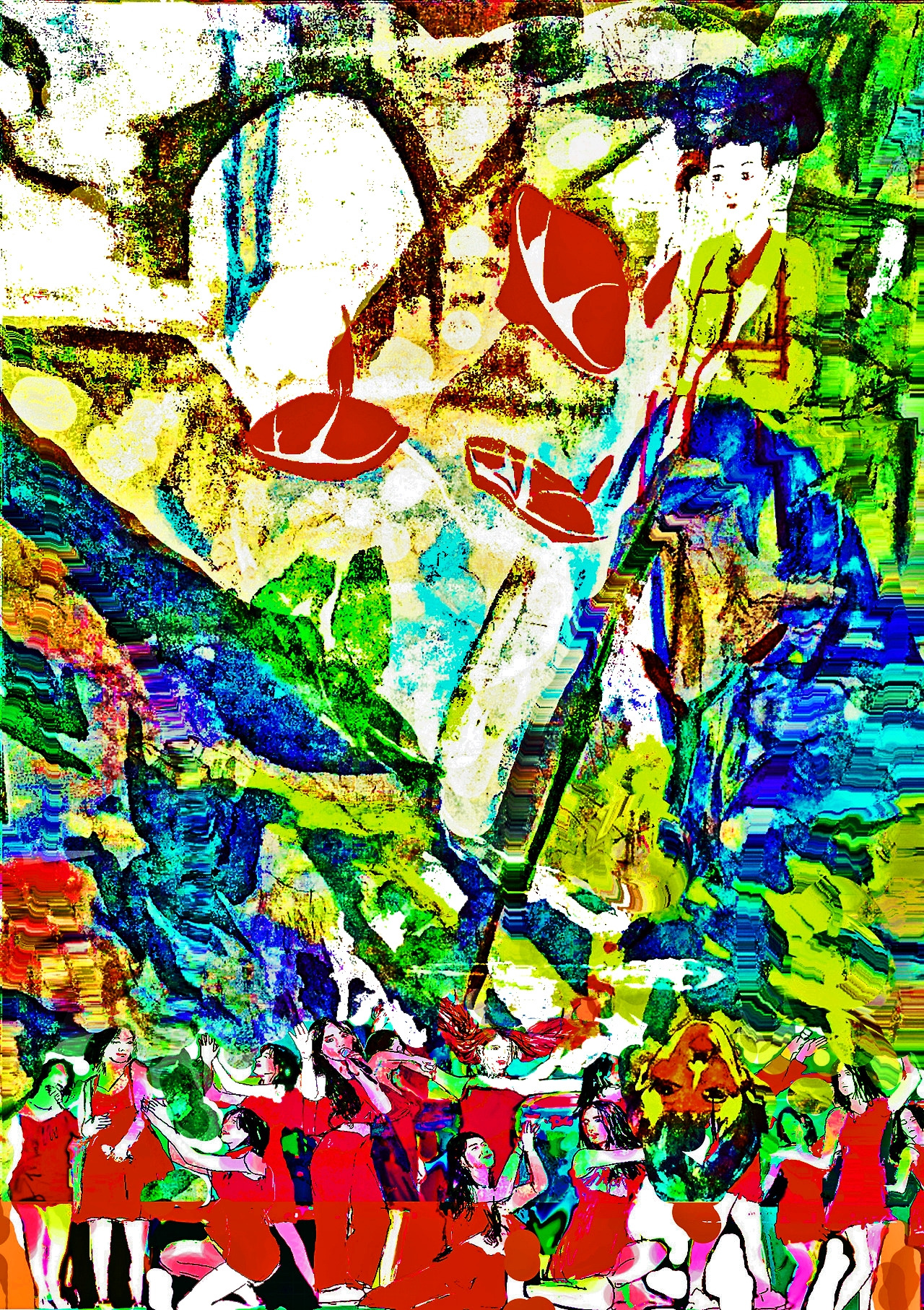 Louis Chul-joo Choi, a pond reflecting the image of one's present desires-sketch 2, 113X164cm, acrylic and composite materials on cloth, 2024.jpg