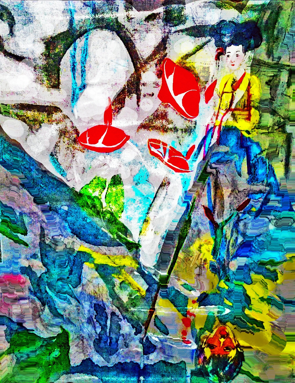 Louis Chul-joo Choi, a pond reflecting the image of one's present desires-sketch 2, 113X164cm, acrylic and composite materials on cloth, 2024.jpg