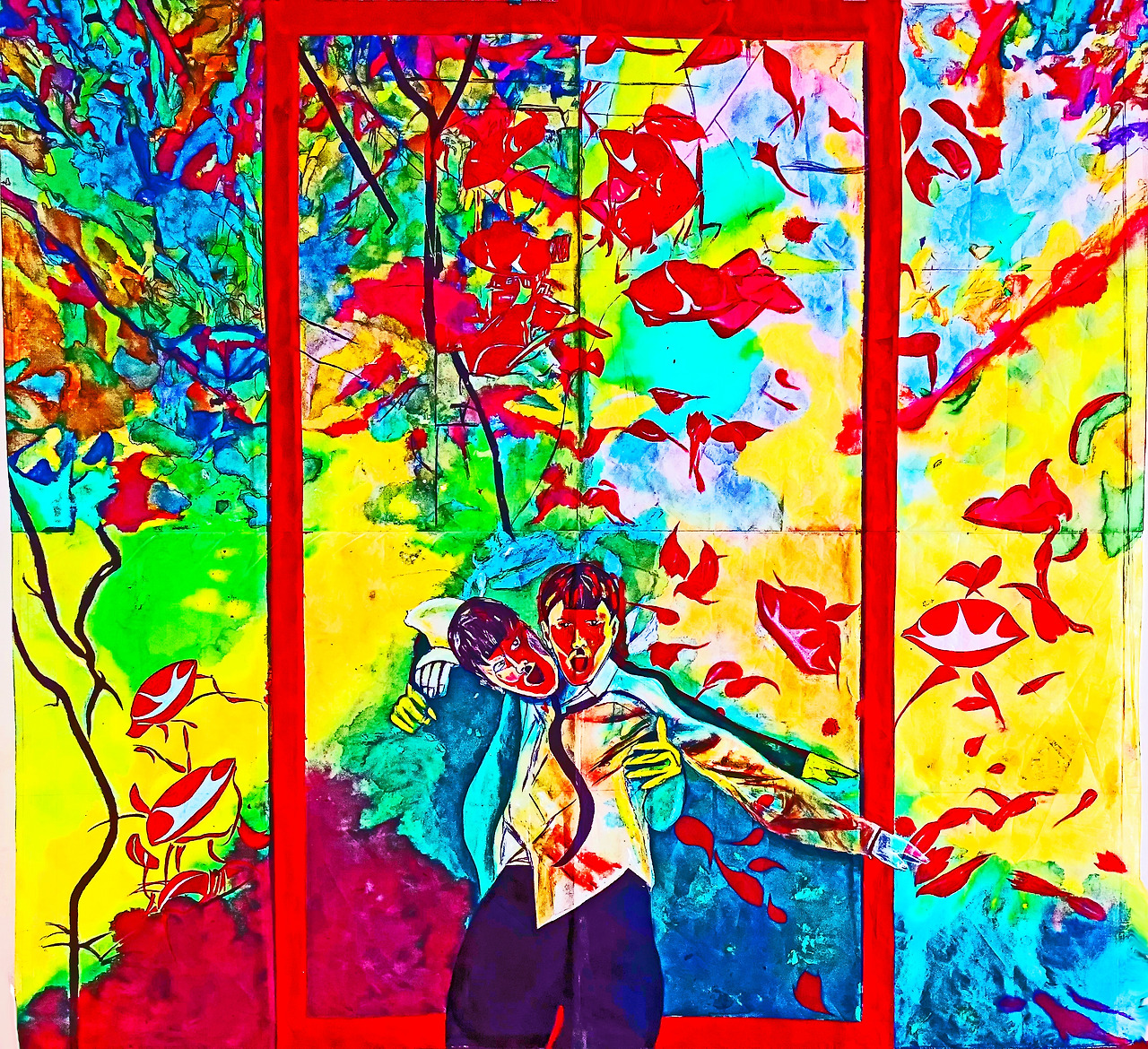 Louis Chul-joo Choi, morning glory window 6-2, 241X223cm, acrylic and composite materials on cloth, 2023.jpg