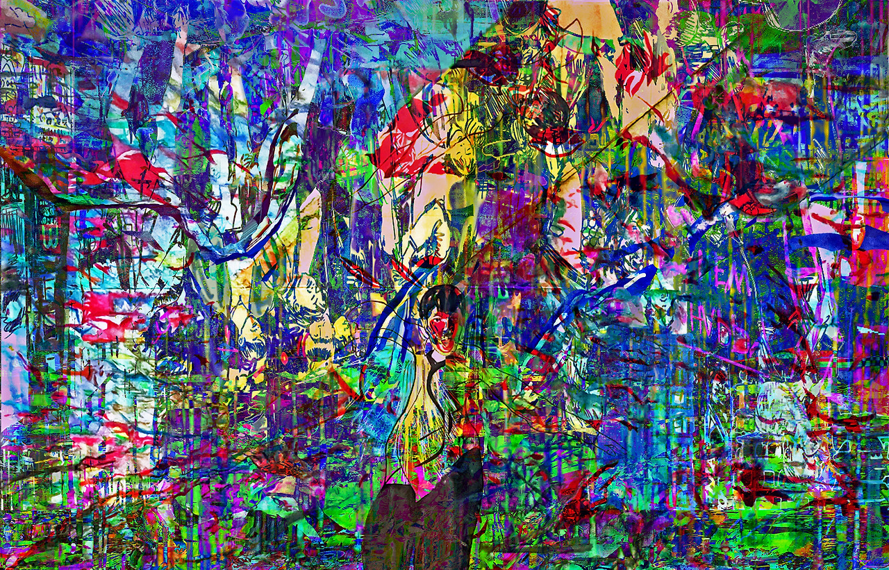 Louis Chul-joo Choi, morning glory window 2024-2-light-BTS New York Times Square Performance, a hand-painted picture on a computer .jpg