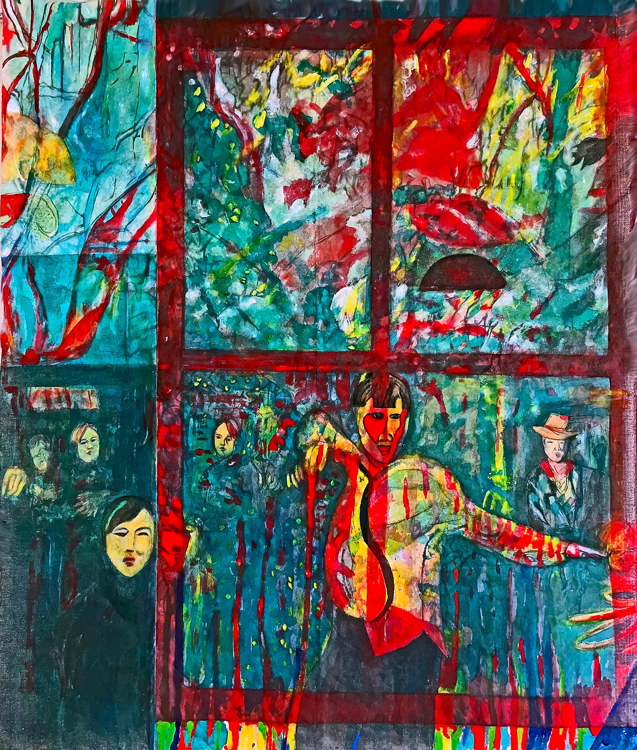 Louis Choi Chuljoo, a morning glory outside the window 2023-1, 151X178cm, acrylic.jpg