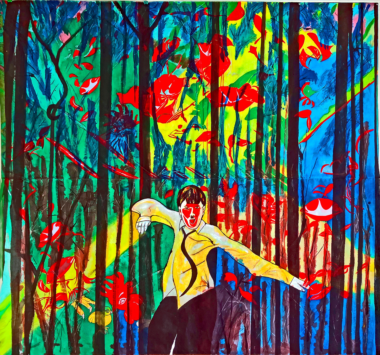 Louis Chul-joo Choi, morning glory window 2024-1, 223X227cm, acrylic and composite materials on cloth, 2024.jpg