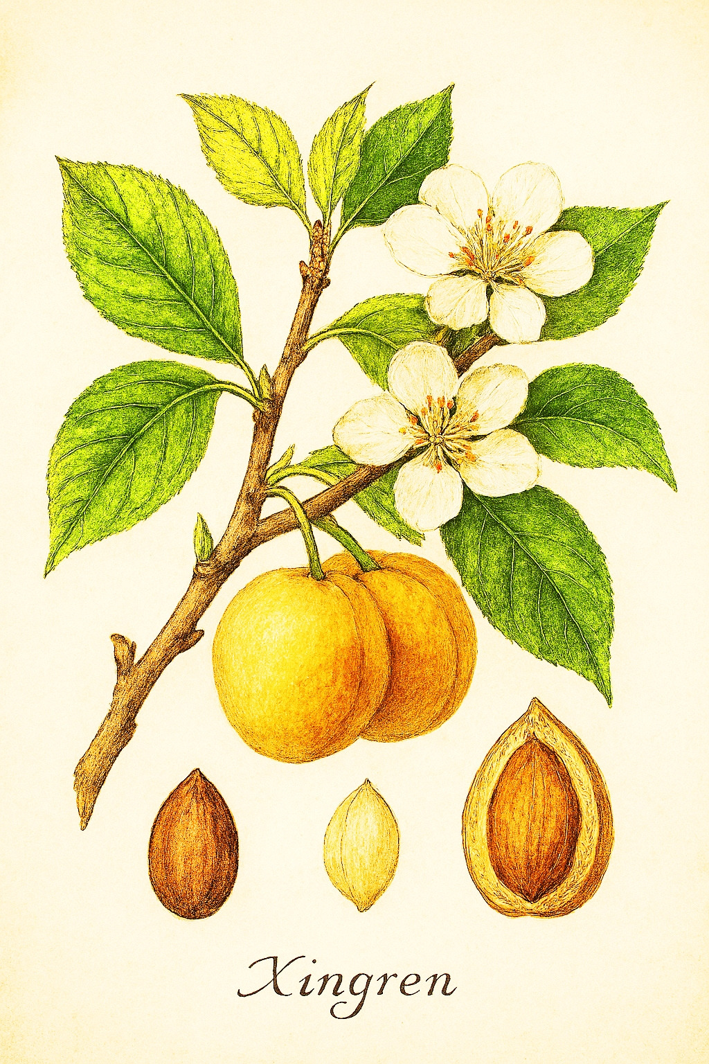 감기 처방 약초-4 행인(杏仁, Prunus armeniaca).jpg