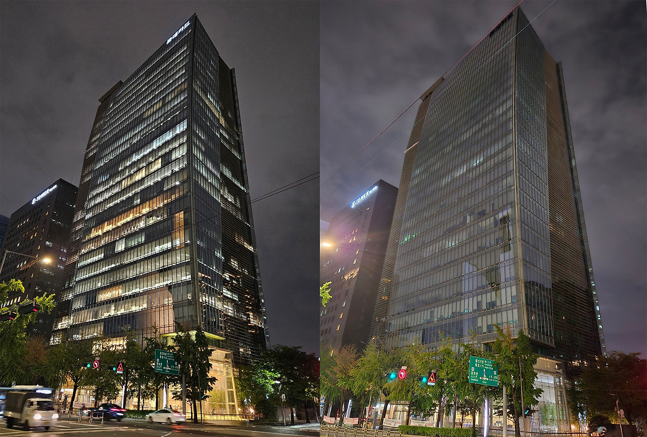 [사진 설명1] 제20회 ‘에너지의 날’ 행사에 참여했던 콘코디언 빌딩. 소등 전(좌), 소등 후(우) (사진 제공=마스턴투자운용 브랜드전략팀.jpg