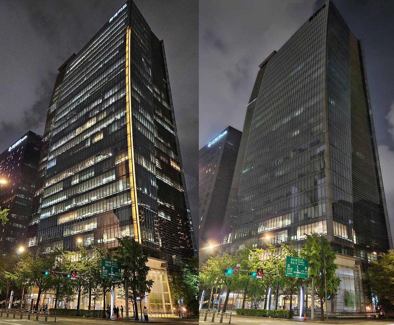 [사진 설명 1] 제21회 ‘에너지의 날’ 행사에 참여했던 콘코디언 빌딩. 소등 전(좌), 소등 후(우) (사진 제공=마스턴투자운용 브랜드전략팀).jpg
