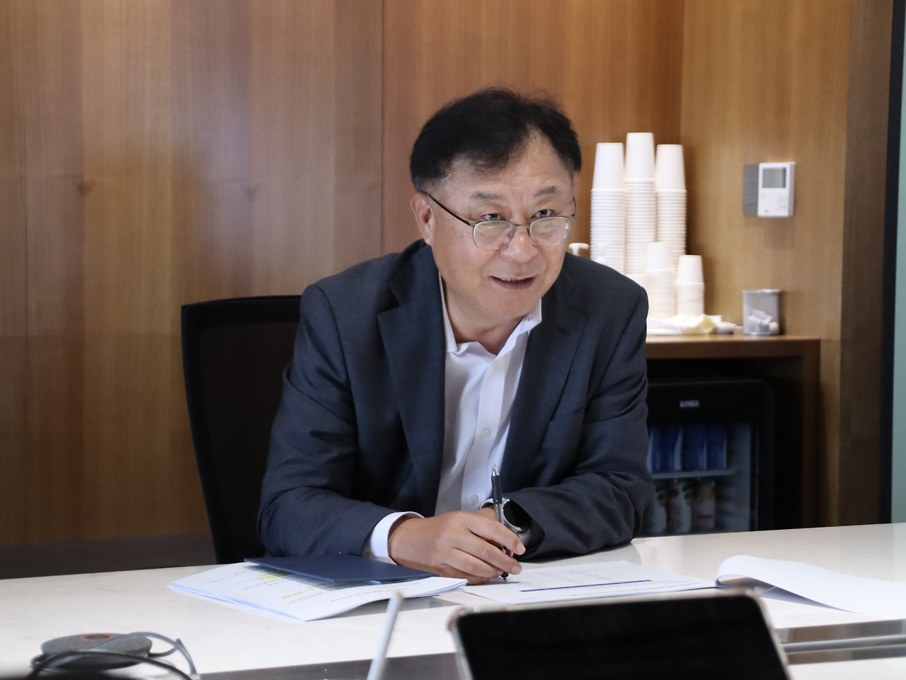 [사진 설명 2] 남궁훈 마스턴투자운용 대표이사가 대학생 기자단 ‘마스턴 스포트라이터’ 2기 발대식 현장에서 발언하고 있다 (사진 제공=마스턴투자운용 브랜드전략팀).jpg