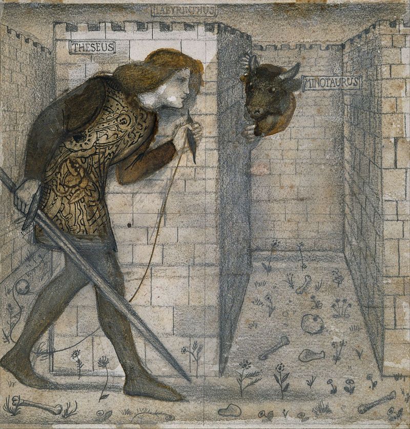 800px-Edward_Burne-Jones_-_Tile_Design_-_Theseus_and_the_Minotaur_in_the_Labyrinth_-_Google_Art_Project.jpg