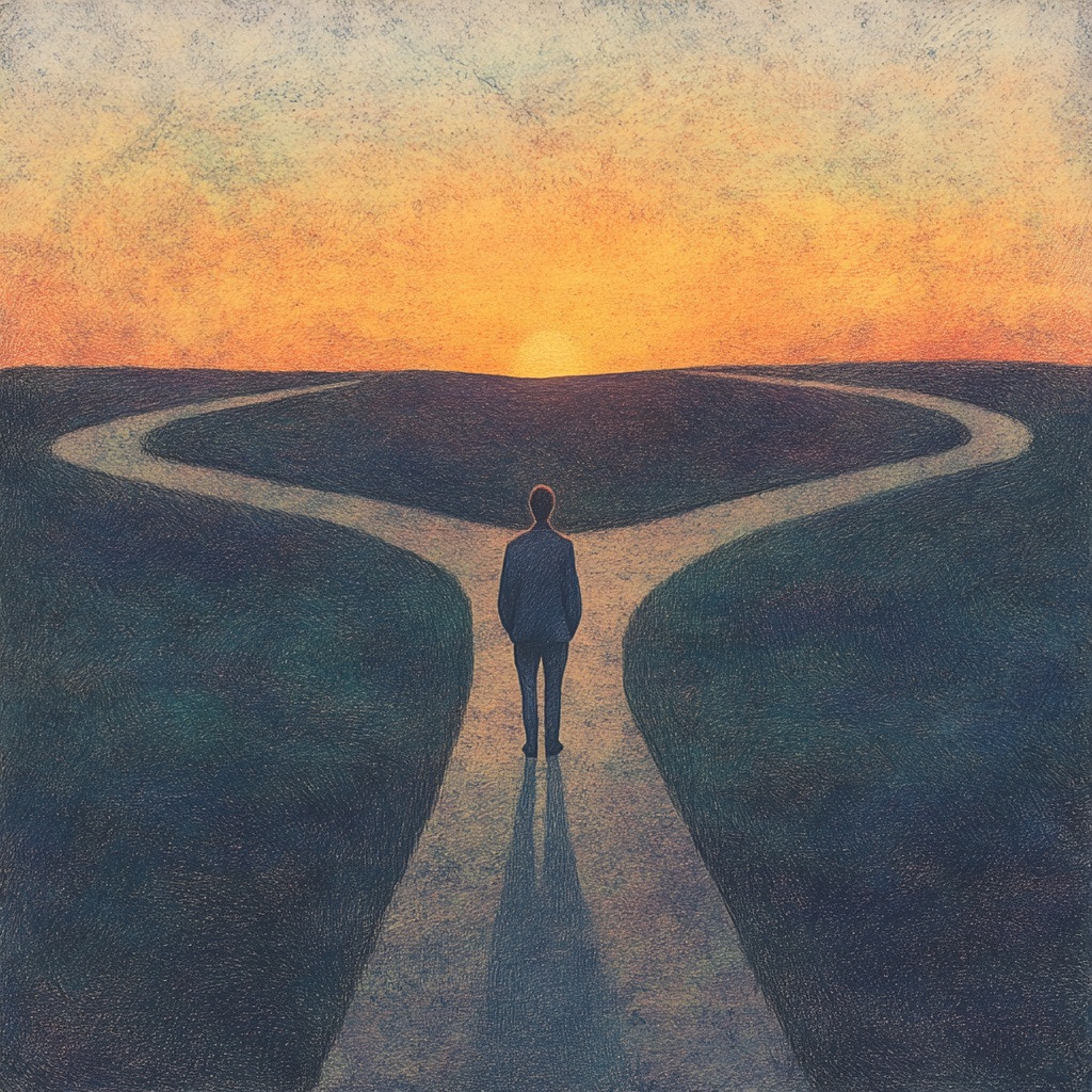 갈림길에 서있는 남자.jpg