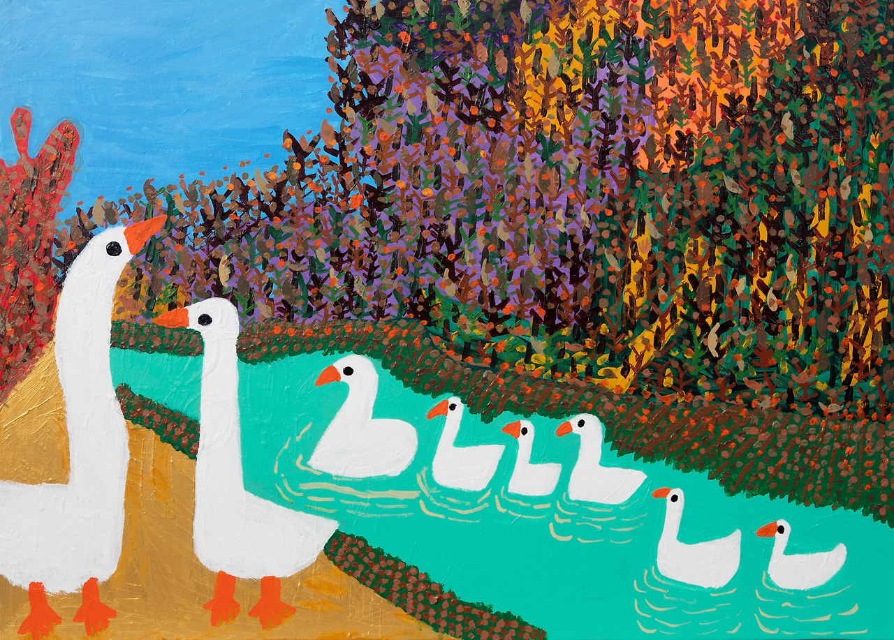 가을 소풍 가는 거위 가족,  2022, Acrylic on canvas, 65.1cm x 90.9cm (1).jpg