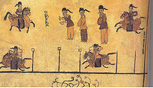 17-3 평양시 덕흥리 고분벽화(408년) 기마궁술대회 장면.jpg