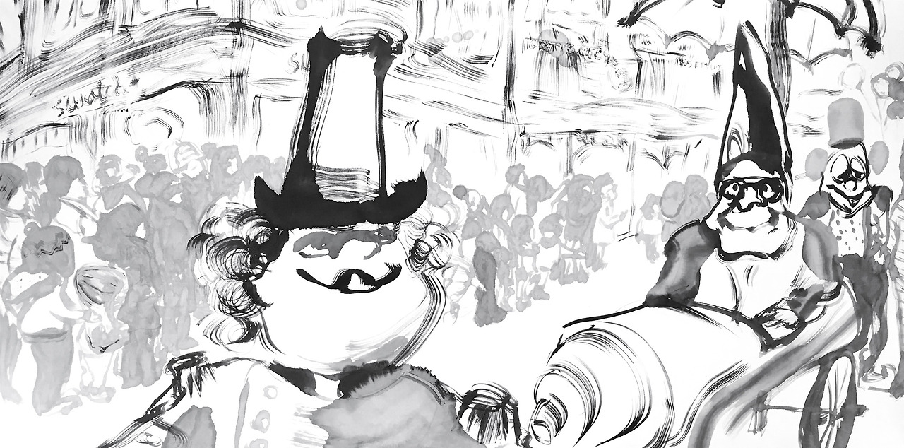 루체른의 카니발. 130x69. 화선지에 먹. 2018_edited.jpg