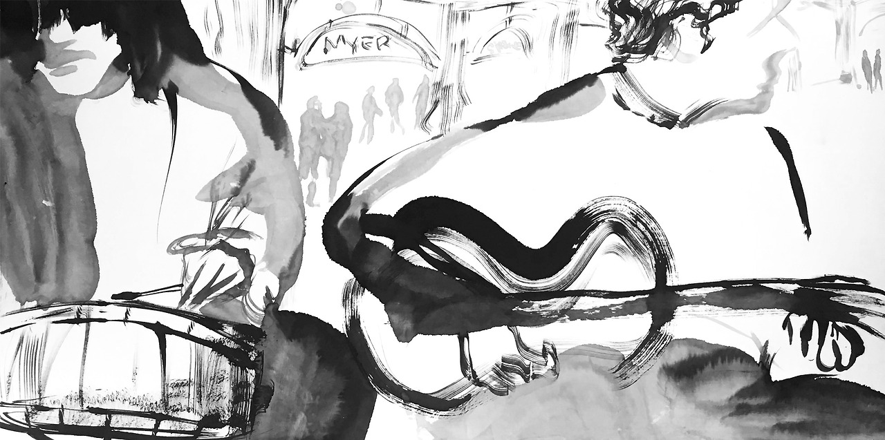 핏트 스트릿의 버스커들. 130x69. 화선지에 먹. 2018_edited.jpg