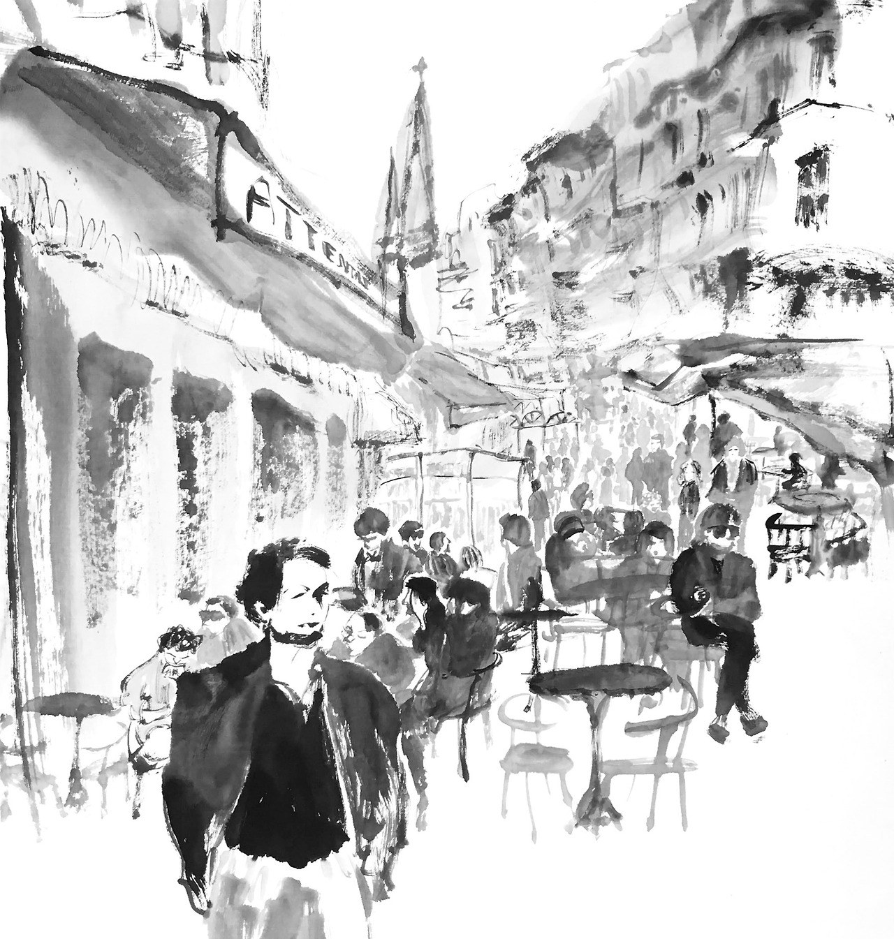 몽마르뜨의 젊은 아버지. 63x69. 화선지에 먹. 2018_edited.jpg