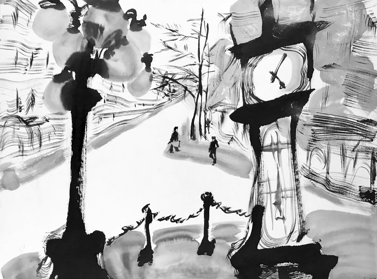 밴쿠버의 증기시계. 92.5x69. 화선지에 먹. 2018_edited.jpg