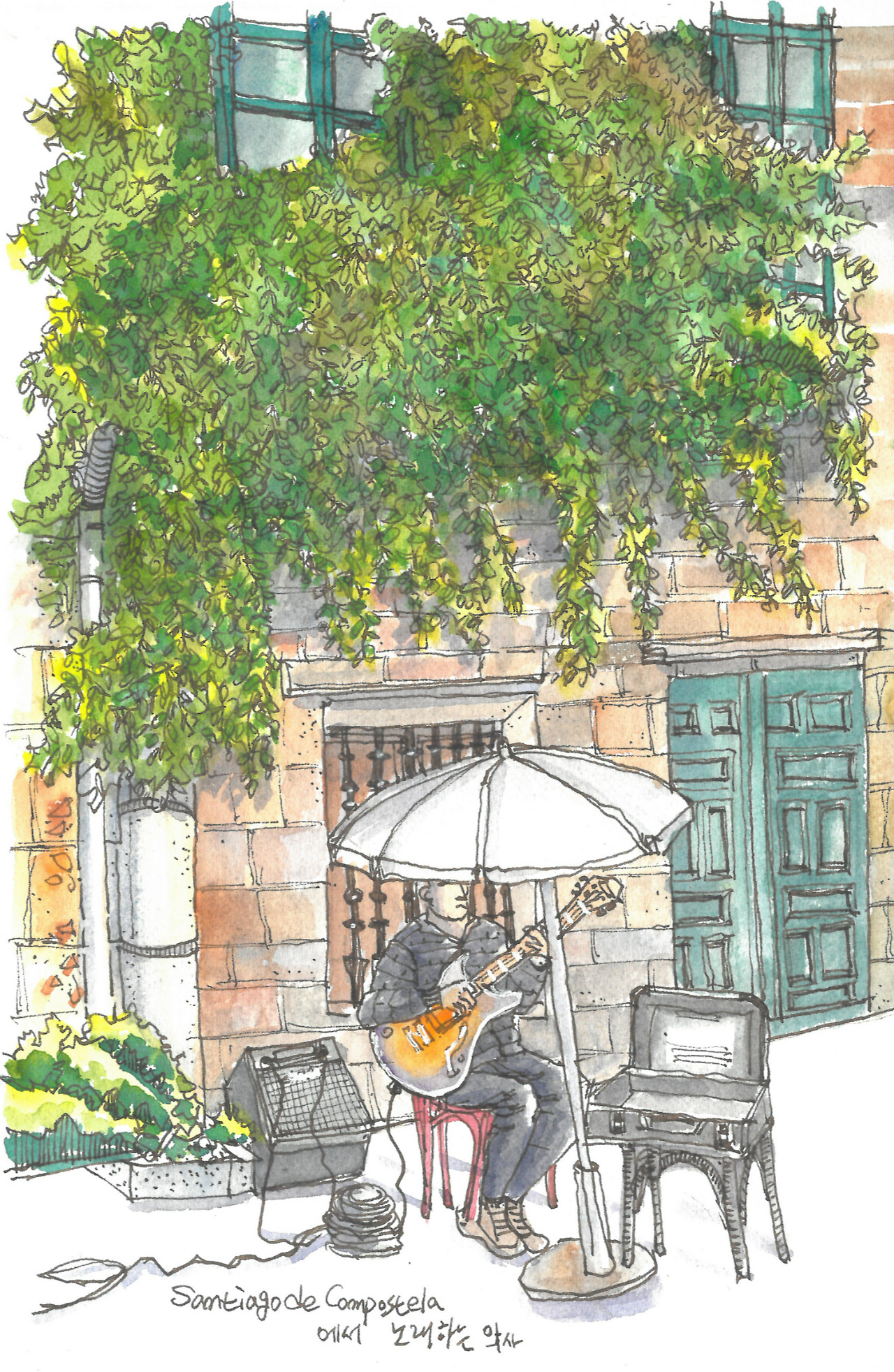 산티아고 성당뒷편 노래하는 악사.jpg