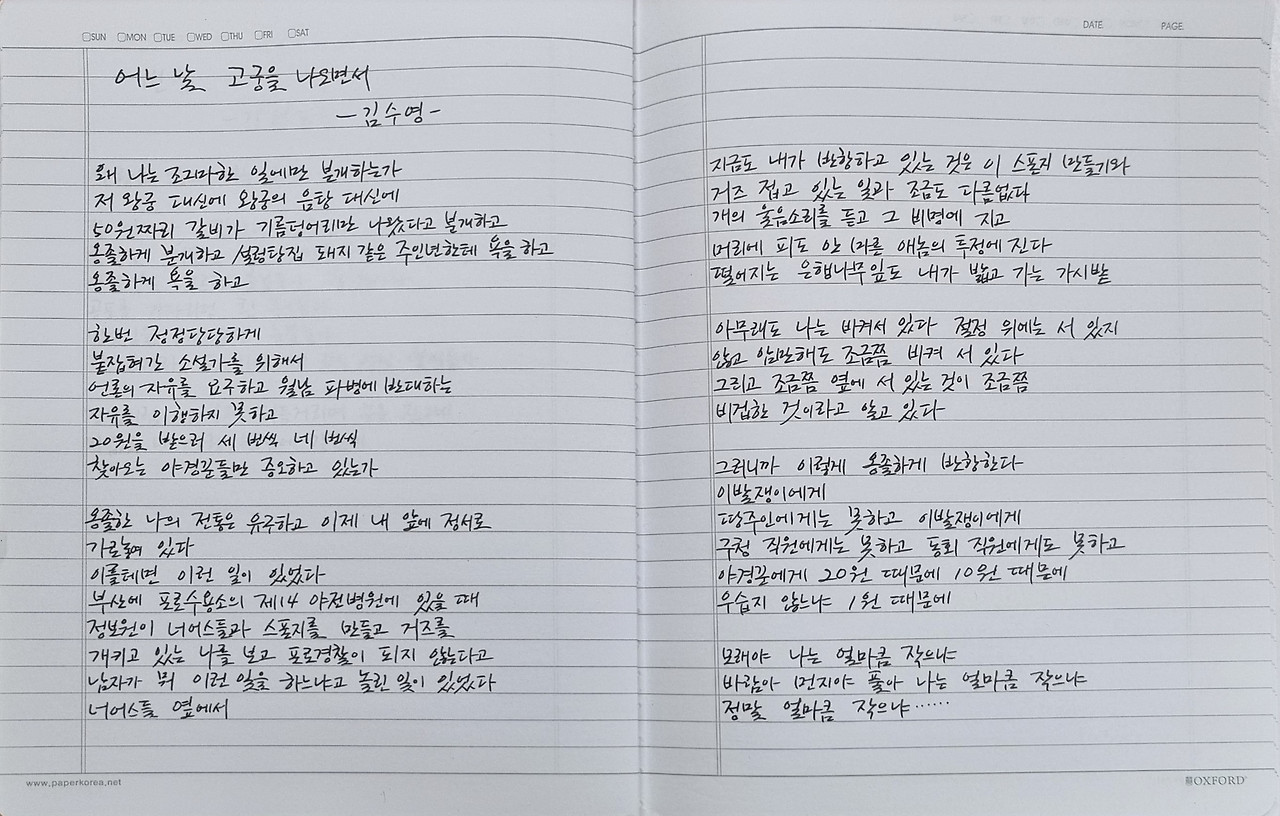 김수영 어느 날 고궁을 나오면서.jpg