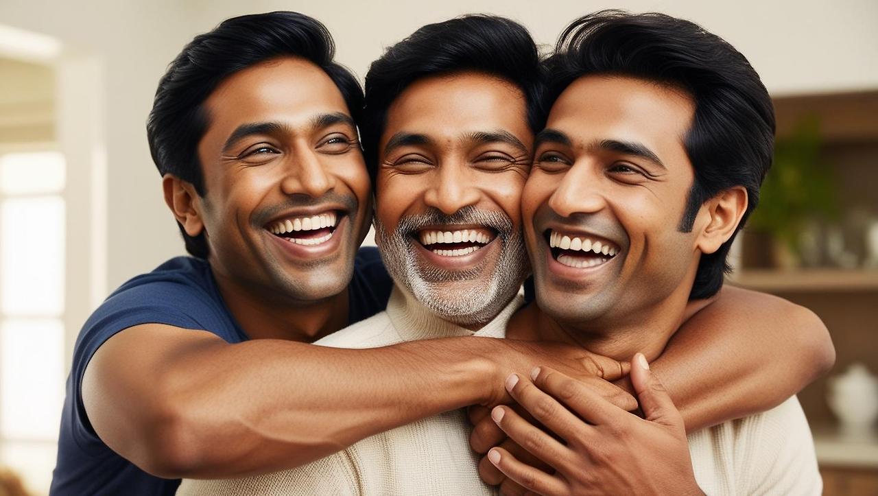 오랜 시간 친구와 정말 즐겁게 대화하고 웃고 어깨동무도하는 사진들 남자와 남자.jpg