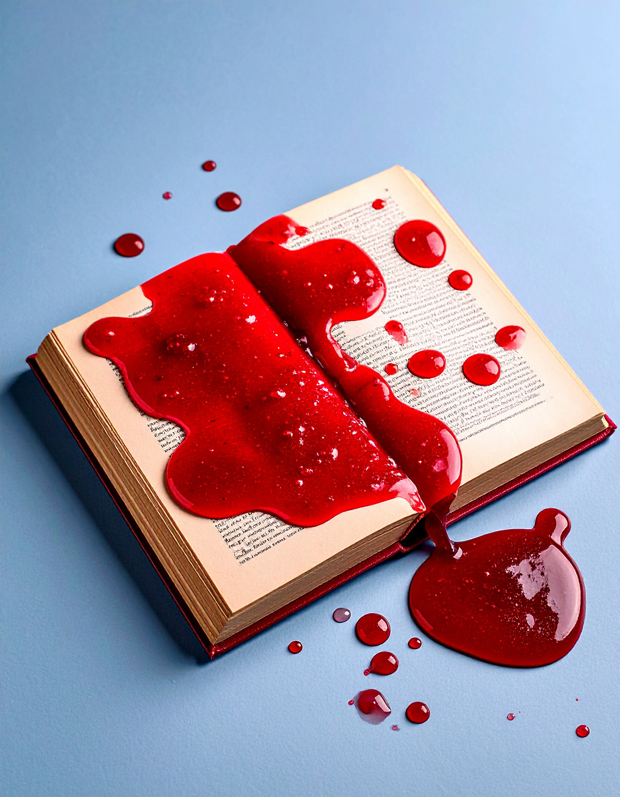 Firefly red jam spilled on a book 105315.jpg