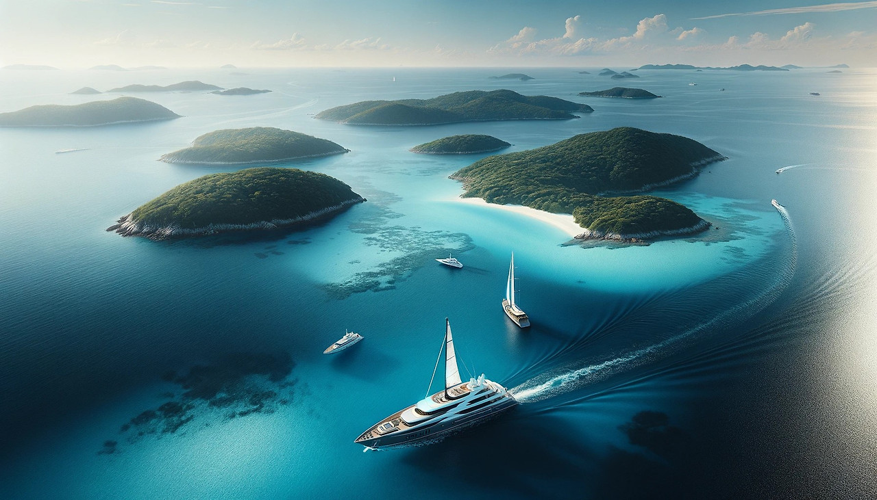 DALL·E 2024-02-03 20.32.11 - A serene seascape in a 14_9 aspect ratio, showcasing a clear, blue sea that symbolizes tranquility and vastness. The wider format allows for an extend.jpg