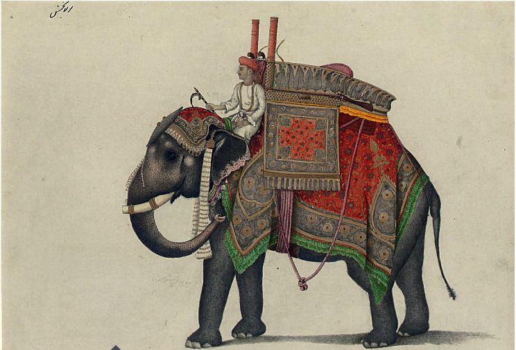 Elephant_and_driver,_probably_from_the_Mughal_Emperor's_stable_with_a_hunting_howdar,_including_pistol,_bows_and_a_rifle.jpg