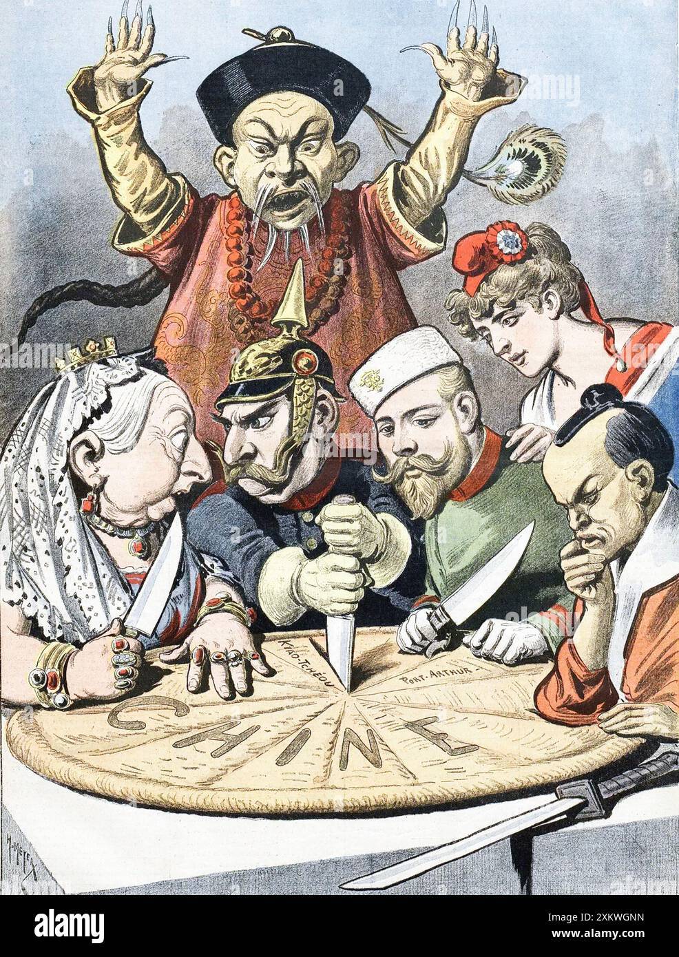 china-the-cake-of-kings-and-emperors-cartoon-by-henri-meyer-published-i-n-the-french-weekly-magazine-le-petit-journal-january-1898-2XKWGNN.jpg
