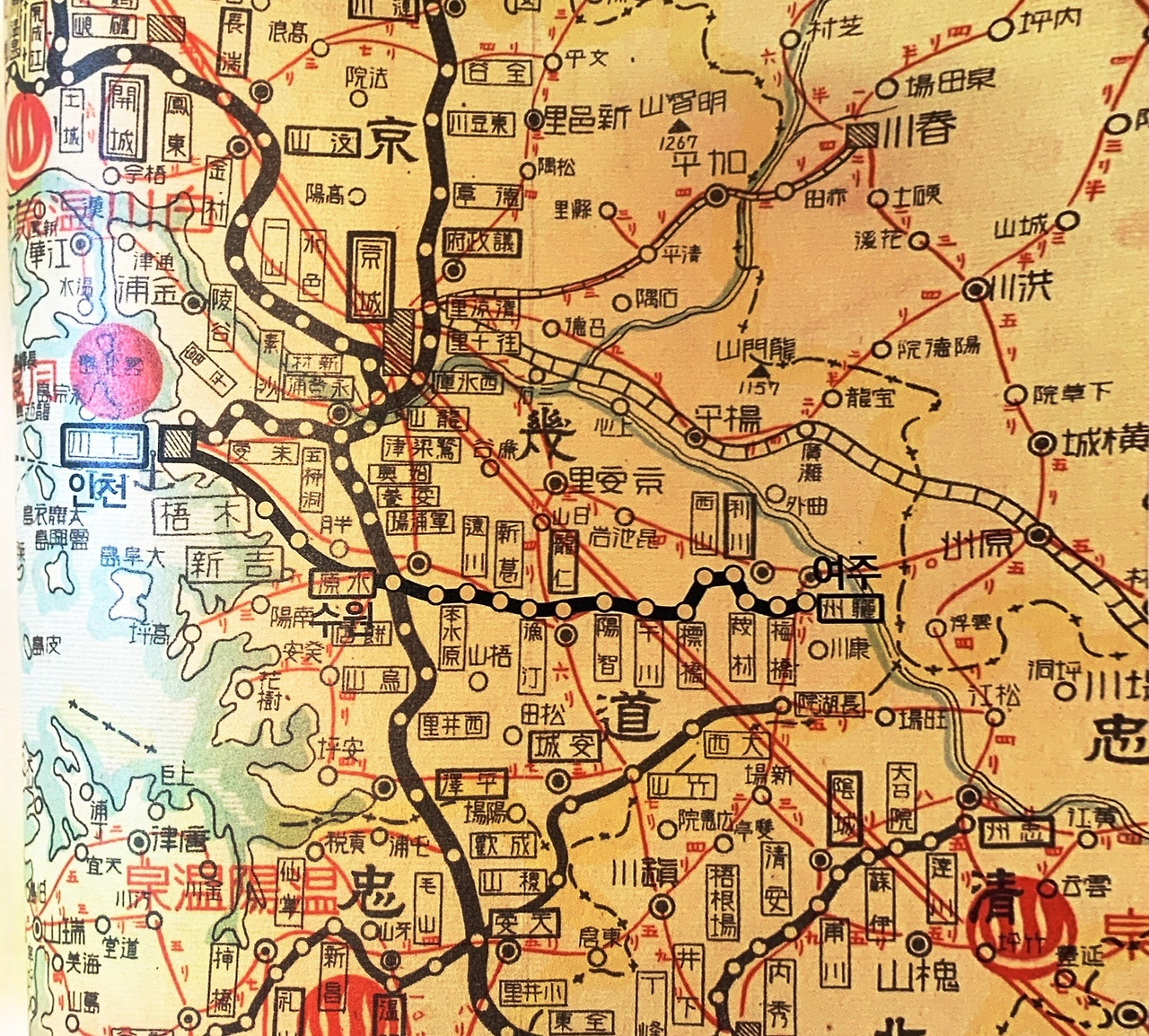 조선여행안내도의 수려선, 수인선 부분.jpg