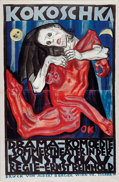 110 코코슈카 - 연극 살인자, 여성들의 희망을 위한 포스터 1909.jpg