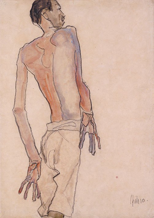 남성의 반신 누드, 뒷모습 1910.jpg