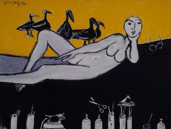 Reclining Nude and Birds 1991.jpg