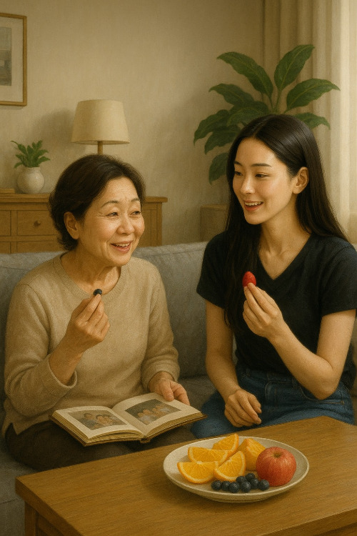 엄마와 과일 먹으며.jpg