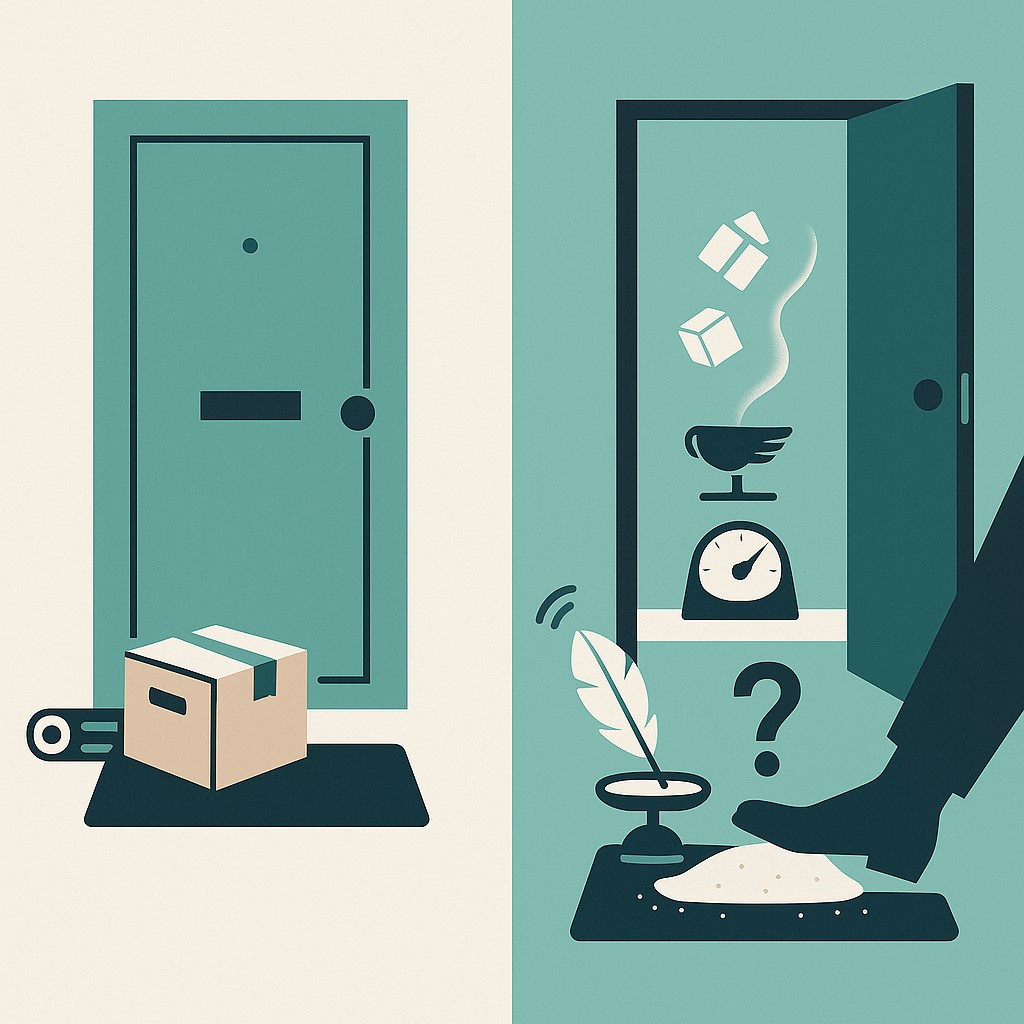 편리함은 문 앞에서, 절제는 내 선택의 문턱에서.jpg