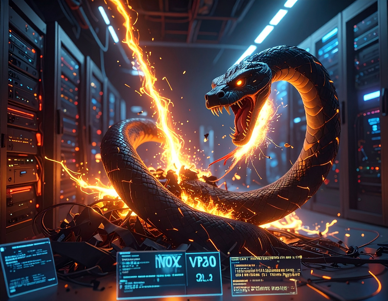 Firefly_A dramatic digital art scene depicting AI cannibalism and rebirth. In the center, a m 67995.jpg