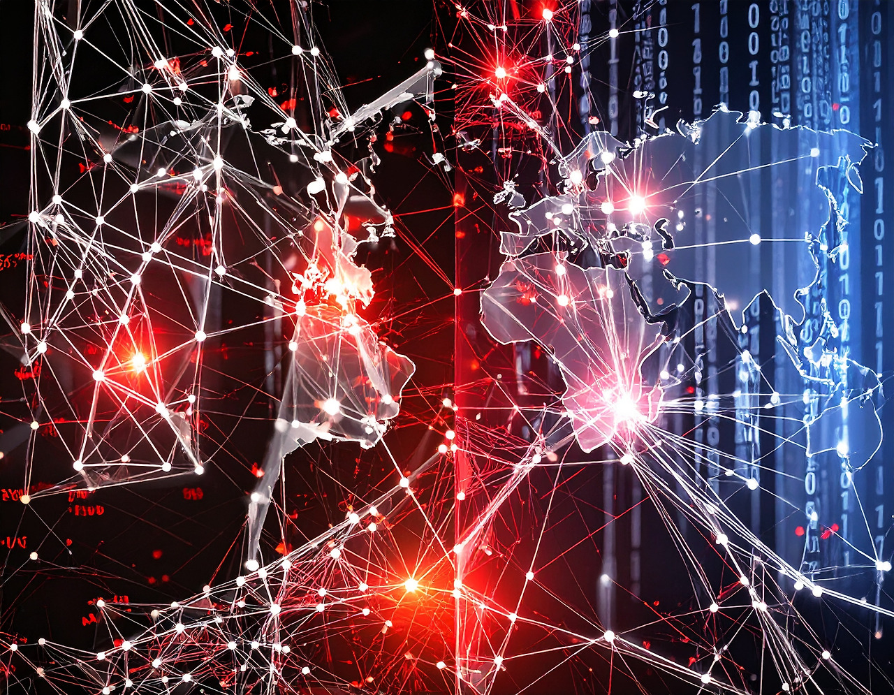 Firefly_Split-screen composition- Left side shows darkness with scattered red error messages  468764.jpg