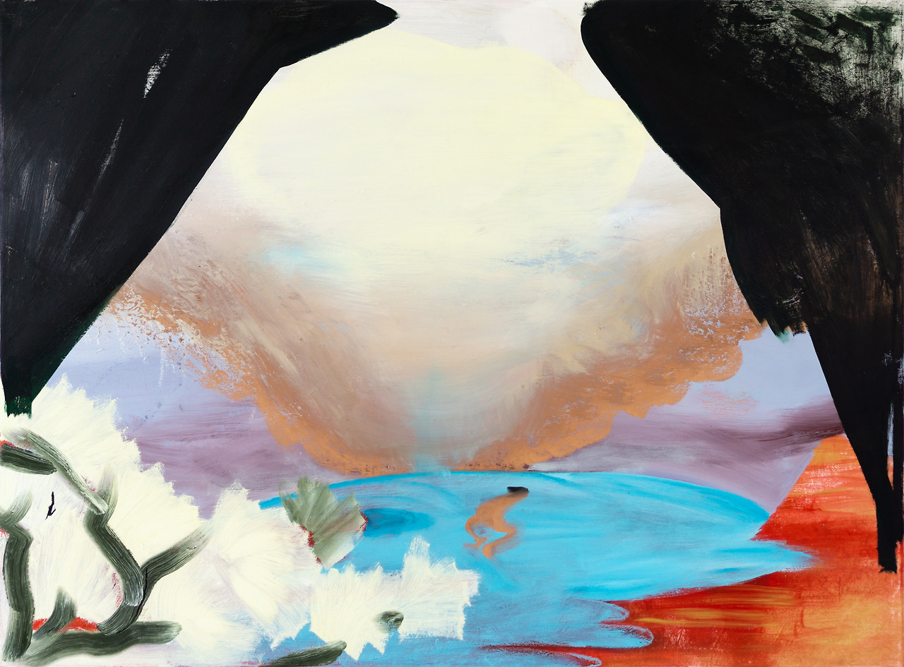 In the center, there is light, 2024, acrylic, oil, oil pastel on Korean paper, mounted on canvas, 100 x 135 cm.jpg