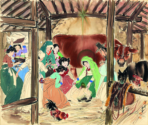 6·25전쟁 중 피란지에서 그린 ‘아기 예수의 탄생’.jpg