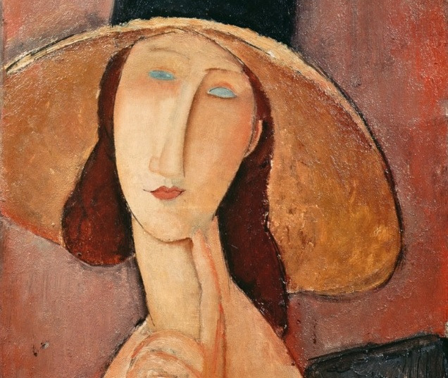 아메데오 모딜리아니, 큰 모자를 쓴 잔 에뷔테른(일부).jpg
