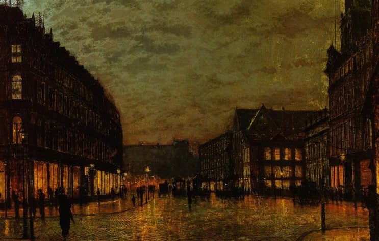 Boar Lane, Leeds By Lamplight, 1881.jpg