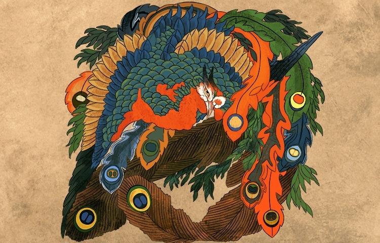 호쿠사이의 '봉황도'.jpg