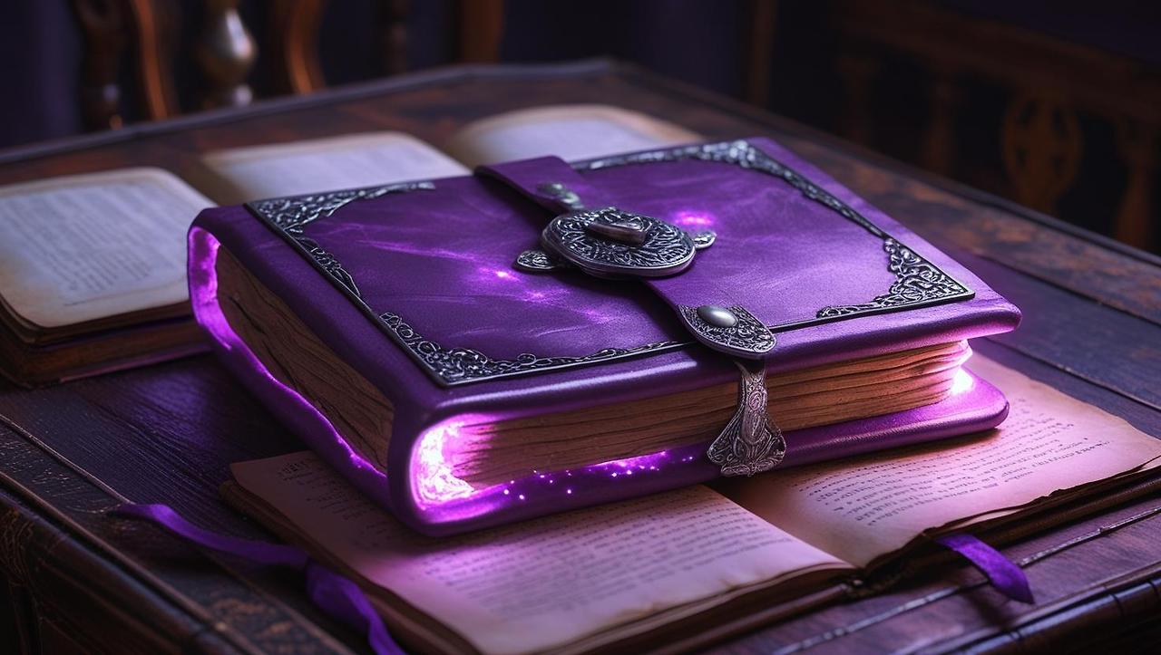 빛을 내고 있는 신비로운 보라색 다이어리 그려줘 (1).jpg