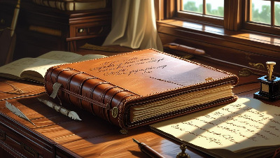 책상에 놓아져있는 다이어리 그려줘.jpg