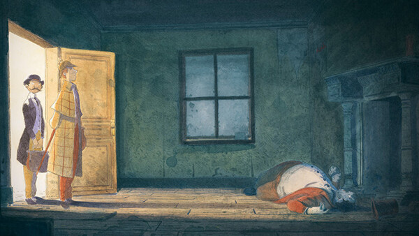 제2장 1-02('마그네틱 프레스 에서 제작하고 빈센트 말리가 그림을 그린 하드커버 그래픽 노블 셜록 홈즈의 첫 모험 주홍색 연구 커버.).jpg