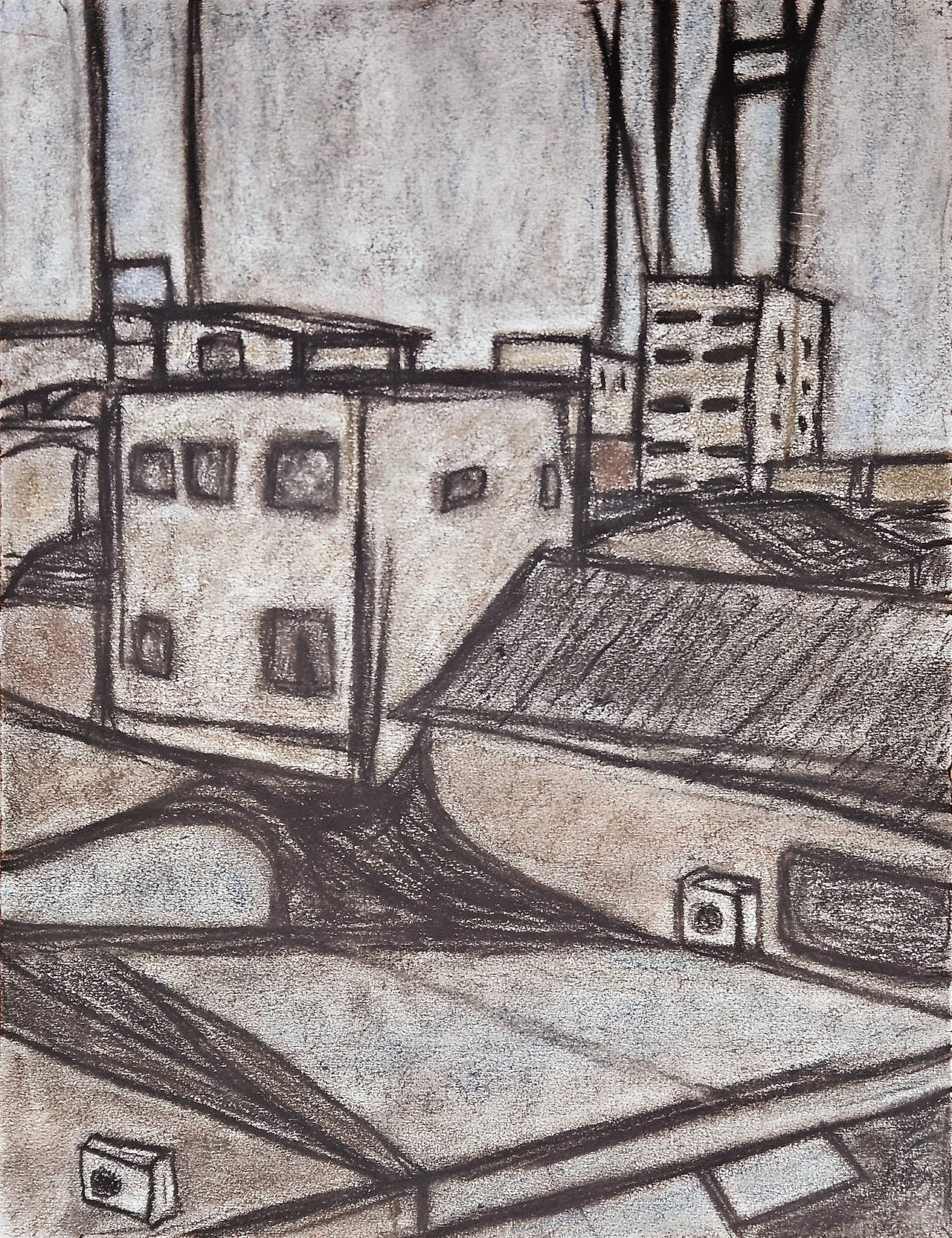 허겸, 선과 선 II, 2025, 종이에 콩테, 파스텔, 40.9x31.8cm.jpg